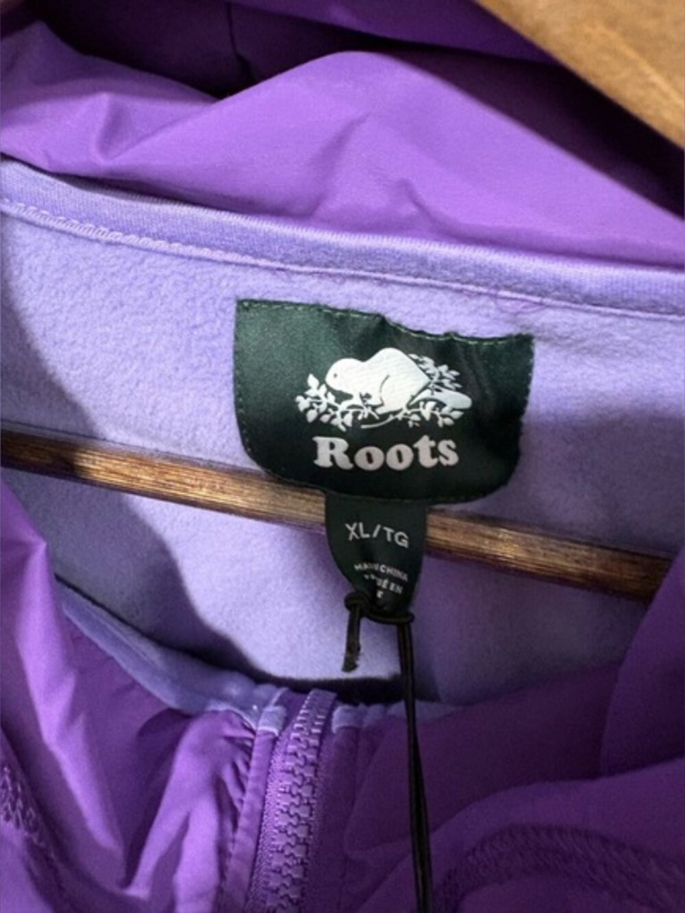 NWT Roots x Polartec Collaboration Two-Tone Purple Fleece Jacket Hoodie - Picture 5 of 10